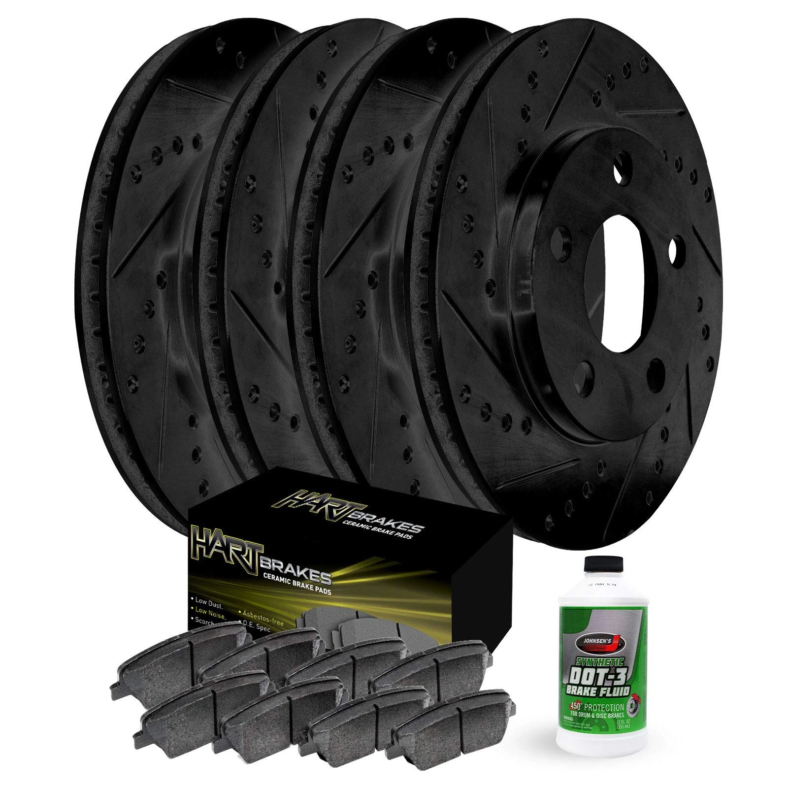 Hart Brakes Front Rear Brakes and Rotors Kit Front Rear Brake Pads| Brake Rotors